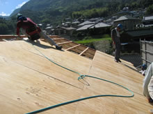 （9）屋根合板貼り